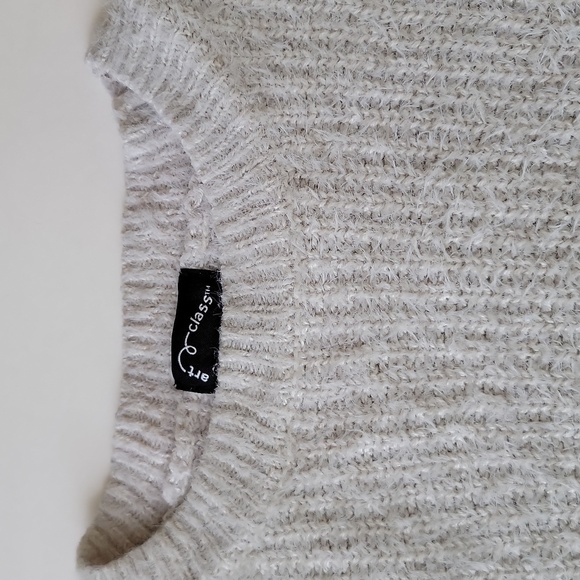 art class Fuzzy Cropped Sweater Pull Over Crew Neck Long Sleeve Gray Medium 7-8 - Picture 6 of 10